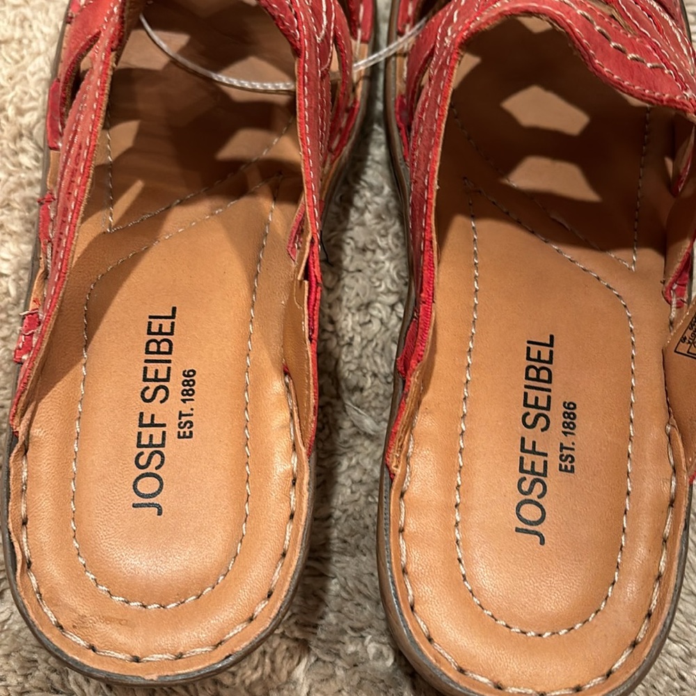NWT JOSEF SEIBEL SANDALS 40 9 shoes red - Picture 7 of 10